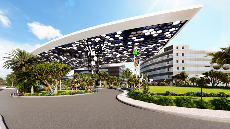 70 M Span Elevated Solar Farm At Iocl Faridabad